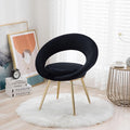 Black Velvet Modern AccentConversation Lounge Chair with Gold Plated Legs Unique AppearanceSuitable for Office Lounge Living Room