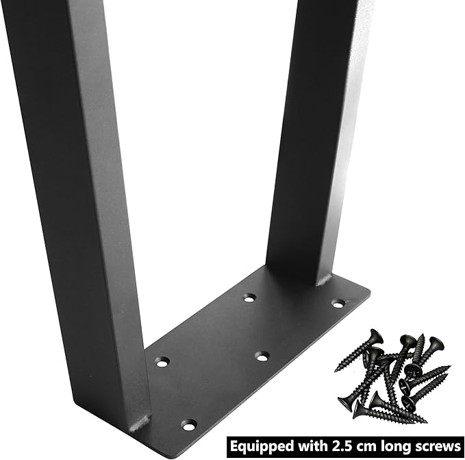 Metal Table Legs Heavy Duty Square Tube Desk Legs Dining Table Legs Industrial Furniture LegsModern Coffee Table LegsSet of 2 (Trapezoid 16 inch)