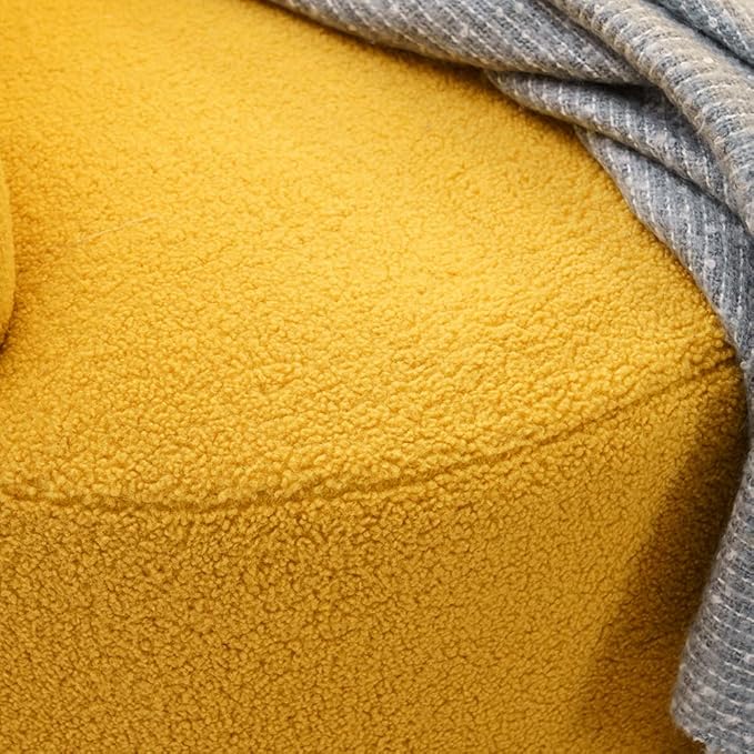 Antetek Small Swivel Chair Club 360 Degree Swivel Barrel Chair Modern Leisure Arm Chair for Nursery Living Room Hotel Bedroom Office Lounge Yellow