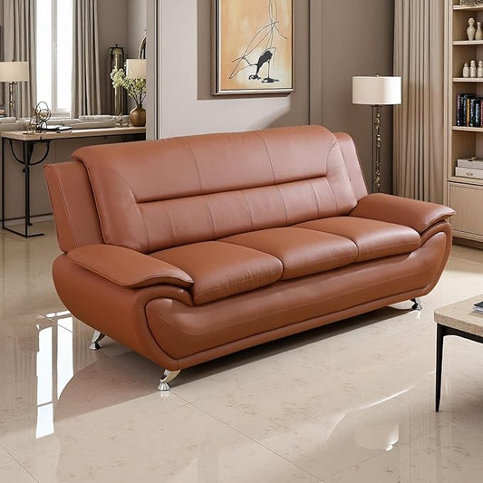 A Ainehome Sectional Sofa Couch Set Living Room Furniture Sets Modern Leather Sofa Couch for Living Room(A-Orange)