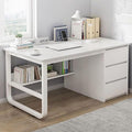 Computer Table Computer Desk with Storage 39.5 Contemporary Office Study Desk with Metal Bracket Home Office Desk for Bedroom Study Office