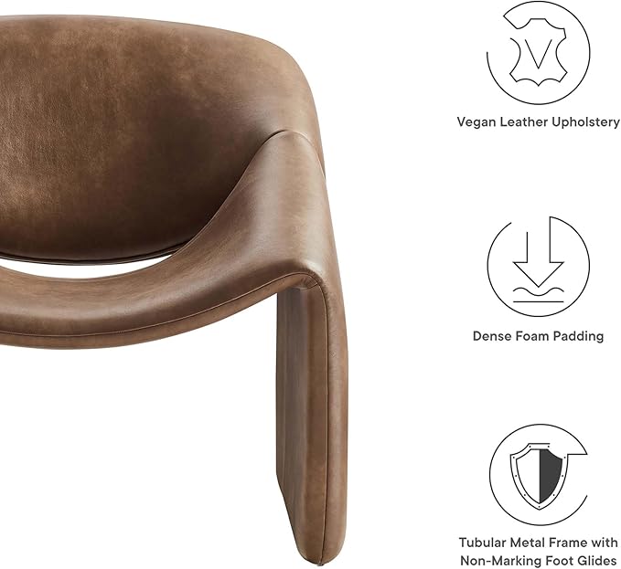 Modway EEI-6768-BRN Vivi Vegan Leather Accent Chair Brown