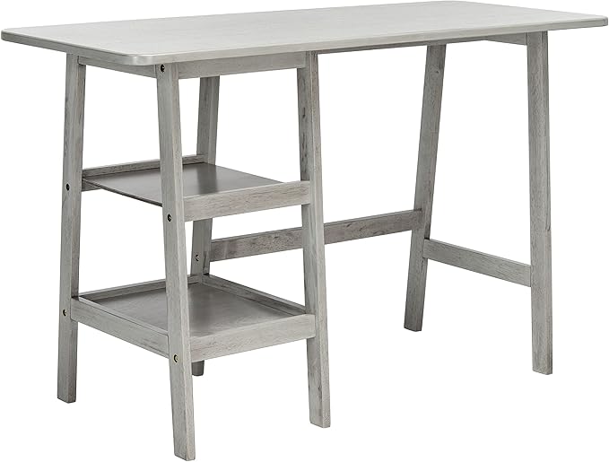 SAFAVIEH Collection Sofara Dark Grey 2-Shelf Storage Computer Table Home Office Desk DSK1403B