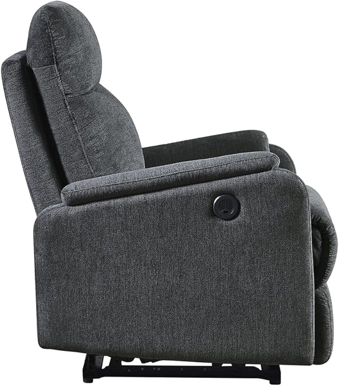 Electric Power Recliner Chair with Footrest and USB PortsModern Reclining Seat W/BackrestAdjustable Anglesfor ElderlyYoungLiving RoomHome TheaterDark Gray