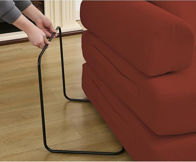 MYFUNSHOP Sleeper Sofa Bed4-in-1 Convertible Folding Boneless CouchFoldable Love Seat with Pillow Corduroy Floor Futon Couch for Living RoomBedroomLounge Studio
