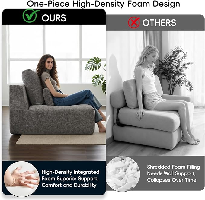 Modular Sectional Sofa 2-Piece Grey Plush Velvet Loveseat Couch No-Assembly Compressed Deep-Seat 2-Seat for Small Spaces Living Rooms Apartments