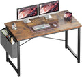 OLIXIS Computer Desk 47 Inch Home Office Desks for Small Spaces Gaming Writing Study Work Table with Storage Bag for Bedroom Rustic Brown