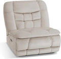 MCombo Dual Motor Oversized Power Recliner Chair 38.2'' Large Wide Seat Rocker Recliner with LED Lighting USB Ports Perfect for Living Room Office and Home Theater Fabric PR607 (Beige)