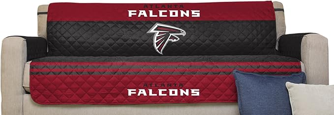 Pegasus Sports NFL Unisex NFL Sofa Couch Reversible Furniture Protector with Elastic Straps 75-inches by 110-inches