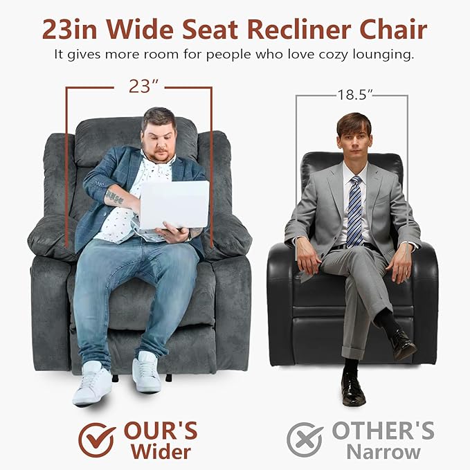 cinkehome Power Lift Recliner Chair for Elderly with Heated Massage Electric Lift Chairs Overstuffed Reclining Chair with Remote Control and Side Pockets for Living Room Bedroom (Velvet Gray)
