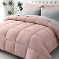 JOLLYVOGUE Twin XL Comforter Set Ultra-Soft Bed in a Bag Twin XL Size 5 Pieces Oeko-TEX Certified Bedding Set with Down Alternative Comforter Sheets Pillowcases &amp Shams Pink &amp Light Grey