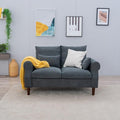 Panana 2 Seater SofaModern Design Rolled Armrest Upholstered Gray Linen Fabric Love Seat Couch150 x 80 x 80 cm (Gray 2 Seater)