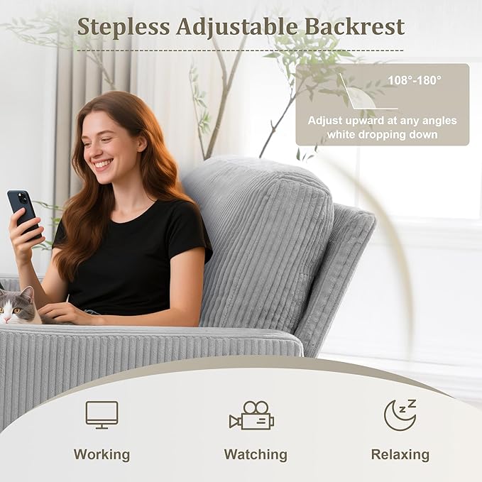 3 in 1 Folding Convertible Sleeper Sofa Bed Pull Out Couch with Side Pockets USB Port Side Table Single Sofa Bed with Adjustable Backrest for Living Room Bedroom 66 LIGHTGREY 1 SEAT