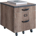 NBF 16 W Two Drawer Mobile Pedestal Cabinet with Lock - Oak Laminate Office Filing Cabinets - Modern Mobile File Cabinet Document Storage