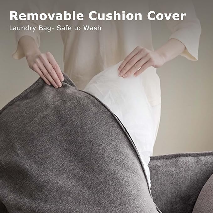 Tbfit Chenille Accent Chair Plush Comfort Living Room Chair with Wide Seat Modern Decorative Chair for Bedroom Office Reading Nook Soft Cloud Chair Deep Seat Dark Gray