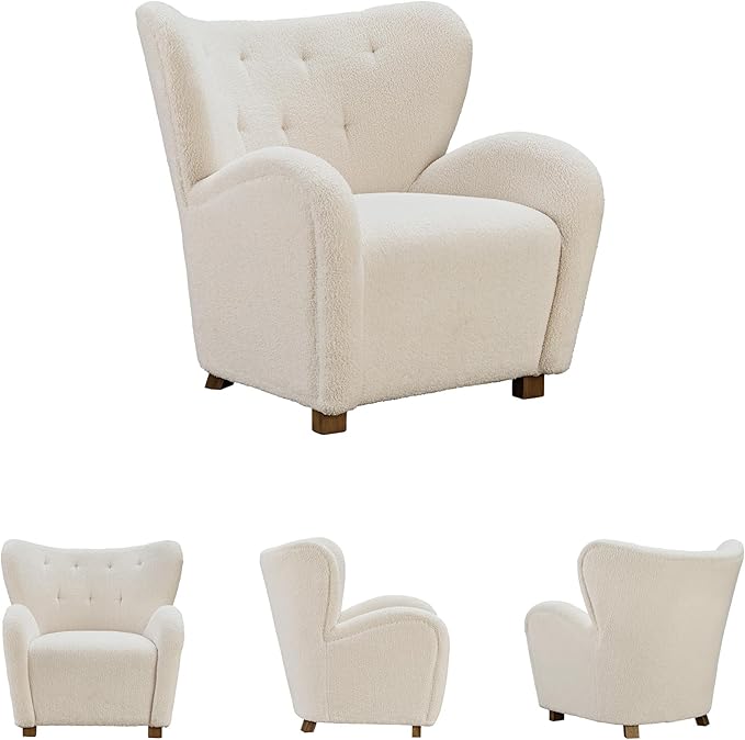 Signature Design by Ashley Larbell Contemporary Accent Chair with Wingback and Arm Rest Beige