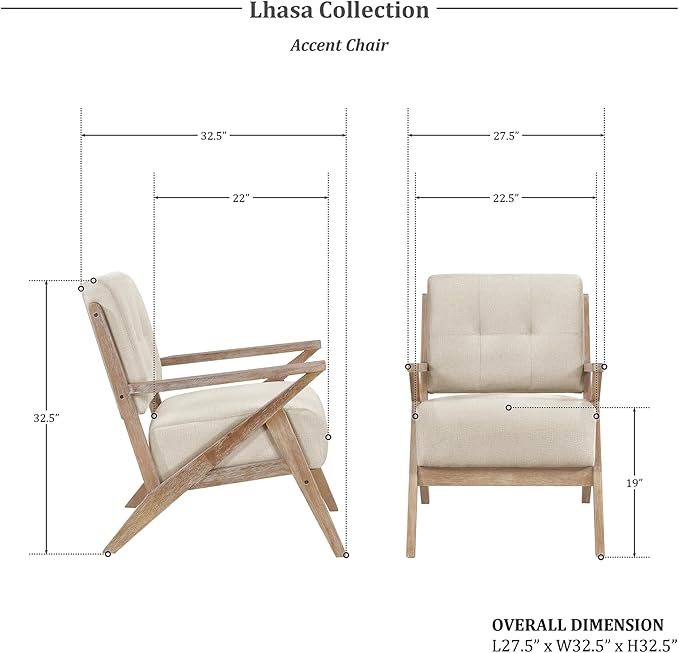 Lexicon Lhasa Fabric Accent Chair Sand Beige