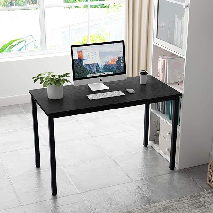 SogesGame Computer Desk 47.2 inches Small Office Desk Computer Table Study Writing Desk Workstation for Home Office Black Dining Table