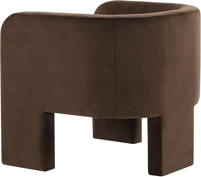 SAFAVIEH Couture Collection Sammie Dark Brown Velvet 3-Leg Accent Chair (Fully Assembled)