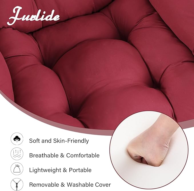 Lazy Chair with Ottoman Comfy Fabric Accent Lounge Armchair with Lumbar Pillow and Folding Footrest Reading Leisure Sofa Chair for Bedroom Living Room DormBurgundy