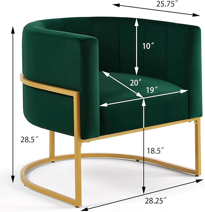 Velvet Lazy Chair Accent Reading Chair Cozy Lounge Chair with Armrest Leisure Mid-Century Modern Chair Armchair for Living Room Bedroom Dorm Jade