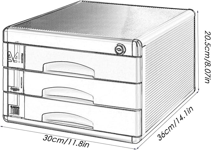 Flat File Cabinet Storage Desktop Drawer Cabinet 3 Drawers Aluminum Alloy Storage Drawers Desk Storage A4 Office Box With Lock.