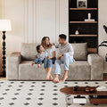 71 Cloud Loveseat Sofa Modern Corduroy Boneless Couch with Deep Seat Memory Foam Comfy 3 Seater Foam Floor Couches for Living Room Bedroom Apartment No Assembly Required (Camel 71+3 Seaters)