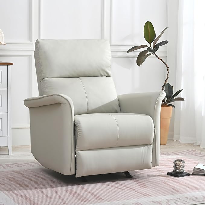 KEIKI Swivel Rocker Recliner Chair for Adults Rocking Recliner Chair Glider Rocking Chair Reclining with Modern-Designed Armrests Nursery Recliner for for Small Spaces/Living Room/Bedroom/Nursing