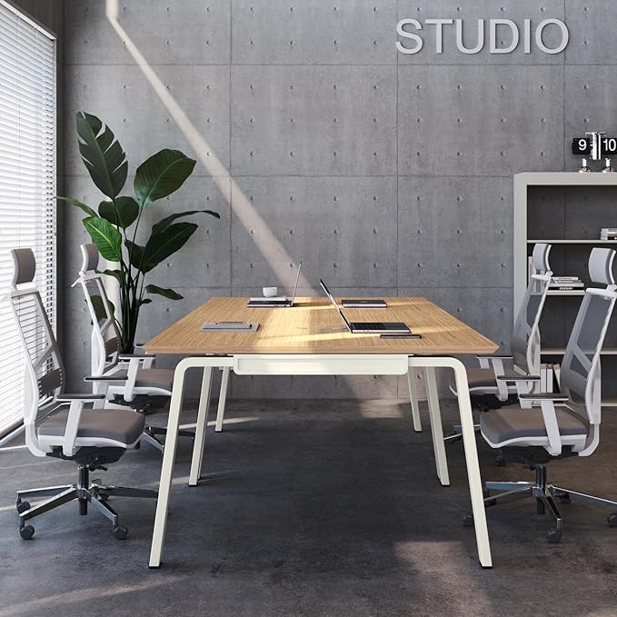 Modular Computer Office Desk Modern Style Small Study Writing Workstation Table for Home &amp Business Team Desk – 4 Person (94 x 47)