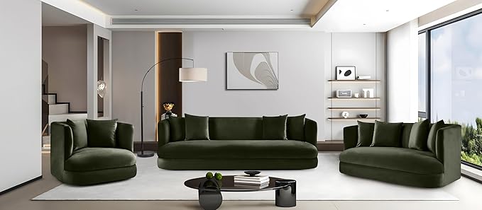 Meridian Furniture 699Green-C Alder Collection Modern | Contemporary Chair with Ultra Luxe Green Velvet 460 GSM Velvet Solid Wood Frame 38 W x 36 D x 30 H Green