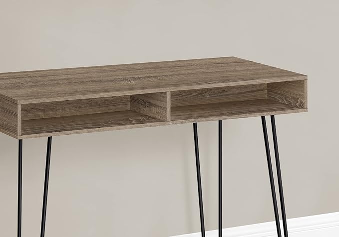 Computer Desk Home Office Laptop Left Right Set up Storage Drawers 40 l Work Brown Laminate Black Metal Contemporary Modern
