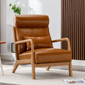 ANJ Mid Century Modern Accent Chair with High Back Single Lounge Armchair with Solid Wood Frame Comfy Reading Chair for Living Room Easy Assembly