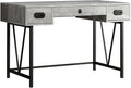 Grey Laminate Computer Desk with Storage Drawers - 48 Laptop Workstation - Modern Industrial Home Office Desk