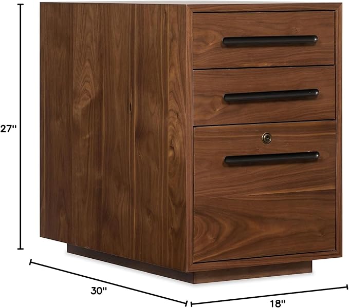 Hooker Furniture Elon 3 Drawer File Cabinet Pedestal in Medium Wood