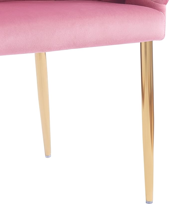 Christopher Knight Home Middlemist Barrel Accent Chairs Luxury Velvet Armchairs Modern Upholstered Chairs with Gold Legs Knitting Process for Living Room Home Rest Home Office(Set of 2) Pink
