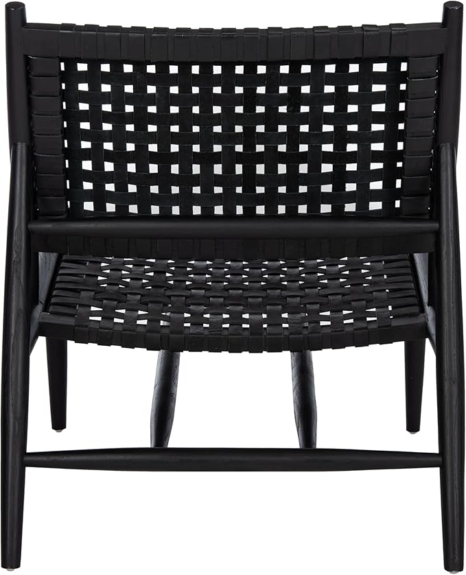 Safavieh Home Soleil Natural and White Leather Woven Accent Chair