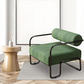 cinkehome Modern Accent Arm Chair for Living Room Corduroy Fabric Upholstered Armchair with Metal Frame Comfy Reading Club Chair Green
