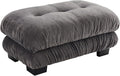 Grey Ottoman for Modular Sectional Sofa Single Sofa Ottoman Seat for Convertible Sectional Chenille Sofa Couch for Living Room Bedroom Apartment