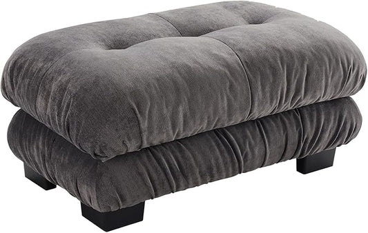 Grey Ottoman for Modular Sectional Sofa Single Sofa Ottoman Seat for Convertible Sectional Chenille Sofa Couch for Living Room Bedroom Apartment