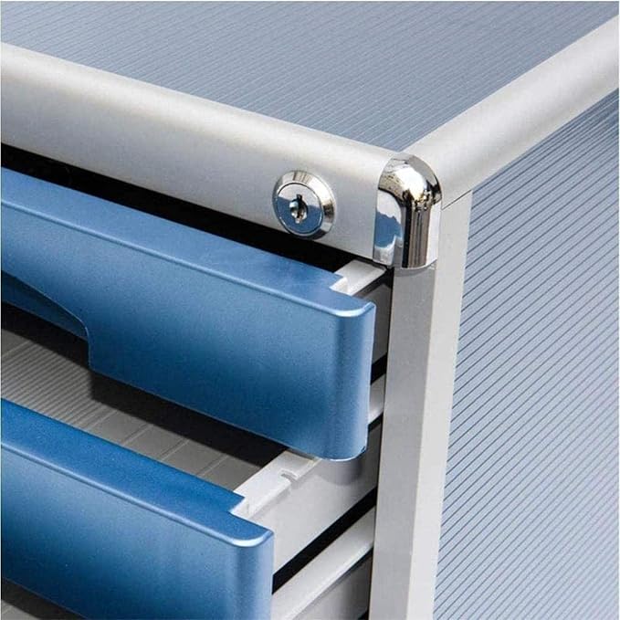 vase File Storage Cabinet Flat File Cabinets Flat 5 Drawer Lockable Data File Storage Cabinet - Aluminum Alloy - Blue 30x36x30.5cm Home Office Furniture File Box