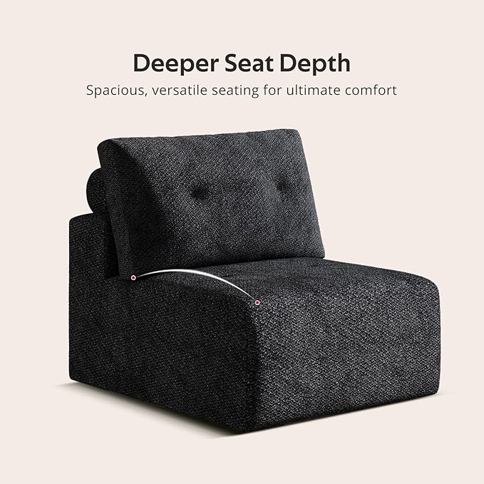 98 Chenille Modular Sectional Sofa 3-Seater Cloud Couch for Living Room Oversized Comfy modular sectional couches for living room Boneless couch 3 seater green couch (dark gray 3-Seater)