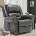 VIVIJASON Massage Swivel Rocker Recliner Chair with Heat &amp Vibration 360° Swivel Manual Glider Rocking Reclining Chair with Remote Control Side Pockets &amp USB Ports for Living Room Gray