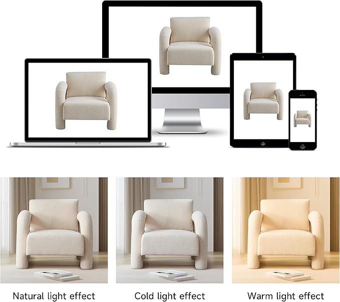 33.5 Modern Accent Chair Velvet Single Sofa for Living RoomComfy Arm Chair Leisure Armchair Single Sofa Chair with Curved Arm for Living Room ApartmentBedroomBeige
