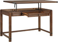 OSP Home Furnishings Baton Rouge Work Smart 48-Inch Sit-to-Stand Lift Desk Brushed Walnut Finish