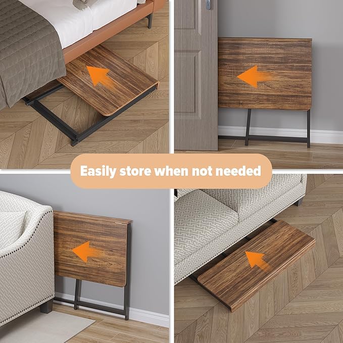 WOHOMO Folding Desk 47.2 Foldable Computer Desk for Bedroom Space Saving Computer Table Writing Workstation for Home Office Easy Assembly Walnut