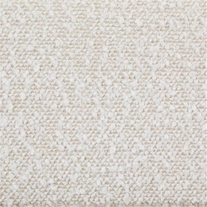 Pemberly Row Modern Fabric Upholstered Accent Side Chair White Bouclé 29.5 H x 26 W x 24.5 D Curved Arms Foam Cushion No Assembly Required Ideal for Living Room or Bedroom