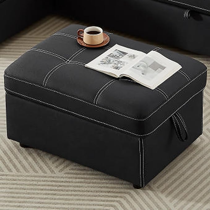 113 inch Ultra-fine Fiber Segmented Sleeper Sofa with Pull-Out Bed Recliner and Storage Ottoman Style Sofa with Adjustable headrests and Degree Rotating Side Table