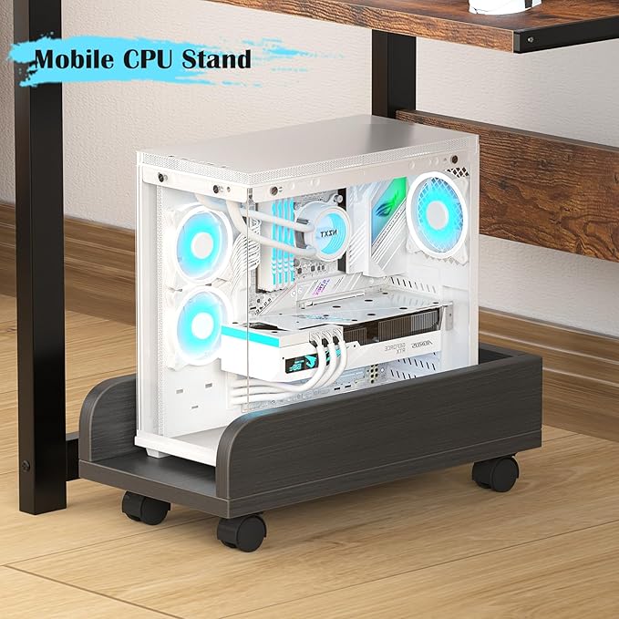 31.5 Small Computer Desk with Hutch Office Desk Study Table Writing Desk Workstation PC Table for Home Office Space Saving Design Brown