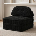 Foldable Sofa Bed in A BoxPortbale Compressed Chair BedCorduroy Convertible Twin Sleeper ChairFull Foam Fold Out Chaise Lounge for Living RoomBedroomApartment (Black)