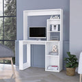 Computer Desk Office Writing Work Study Table with Hutch and Storage Shelves for Home Office Living Room